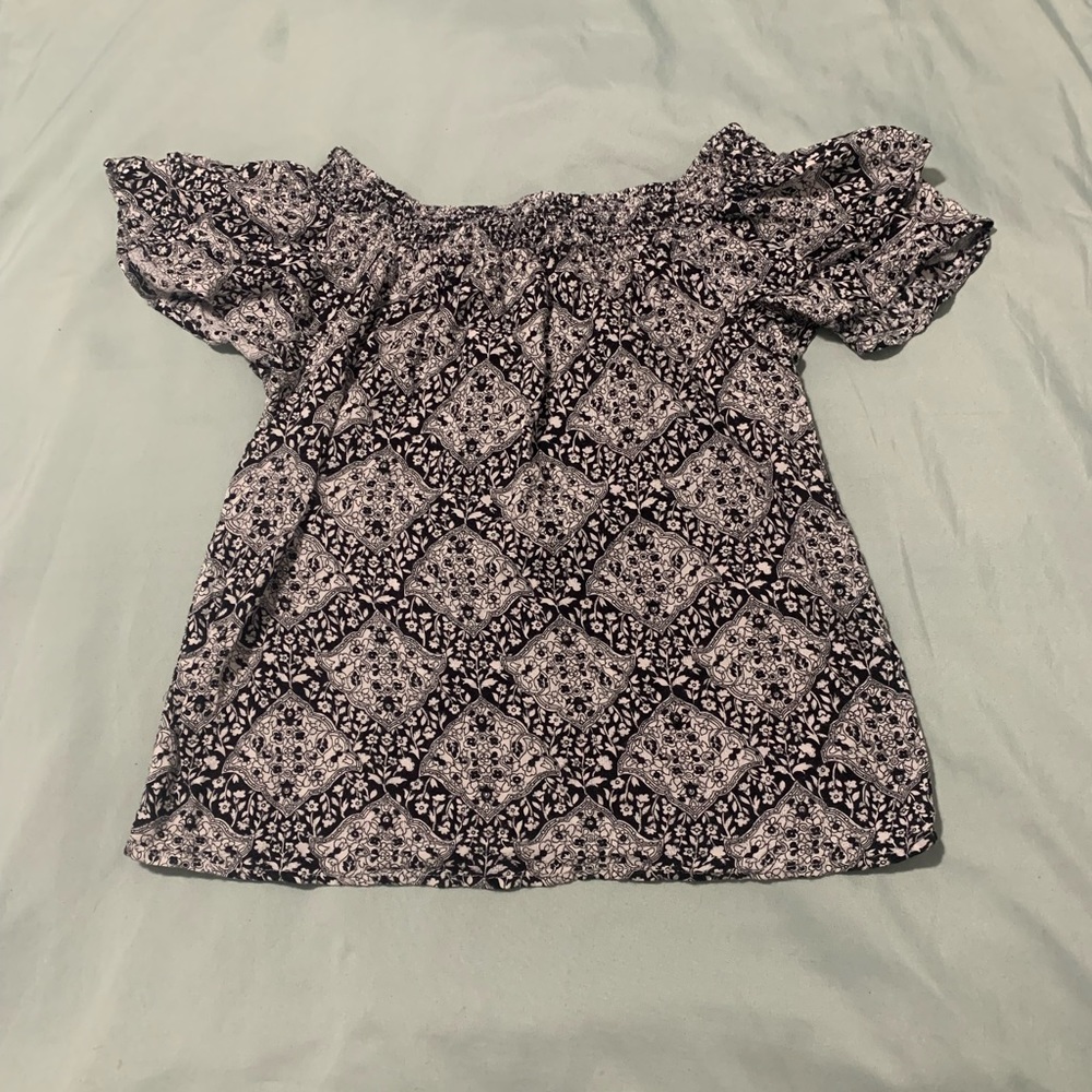 Love Stitch Black and White Blouse